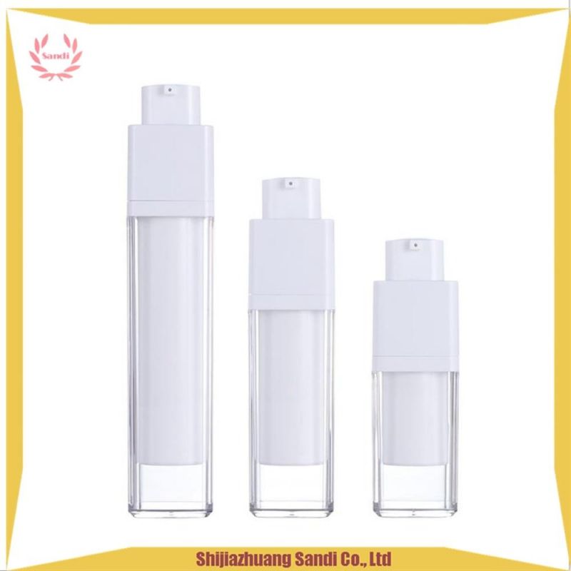 Cosmetic Packaging Customized Color 15ml 30ml 50ml Free Sample Airless Pump Bottle with Twist Lock