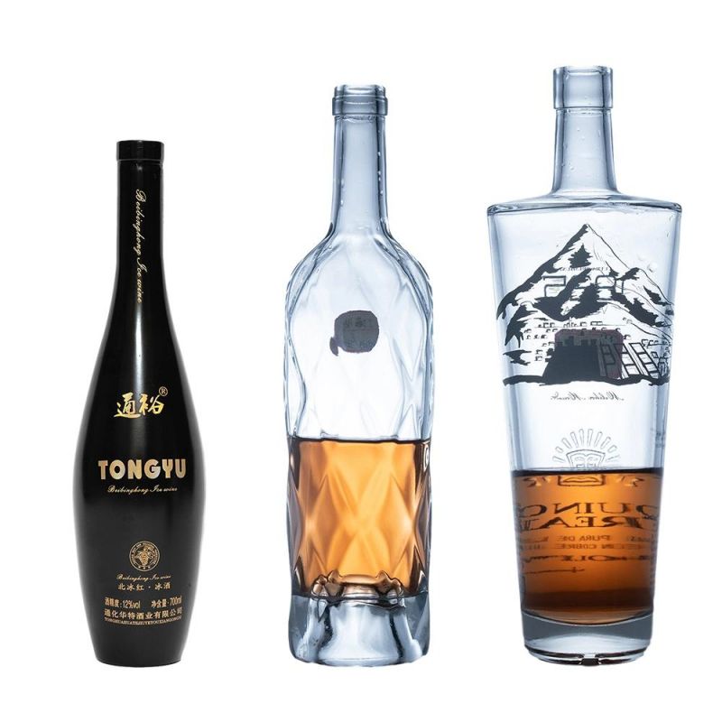 250ml 350ml 500ml 700ml 750ml High Quality Whisky Vodka Brandy Gin Glass Bottle