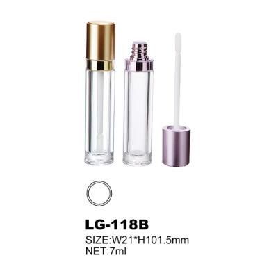 Purple Lipgloss Tube Gold Lip Gloss Container Packaging with Brush
