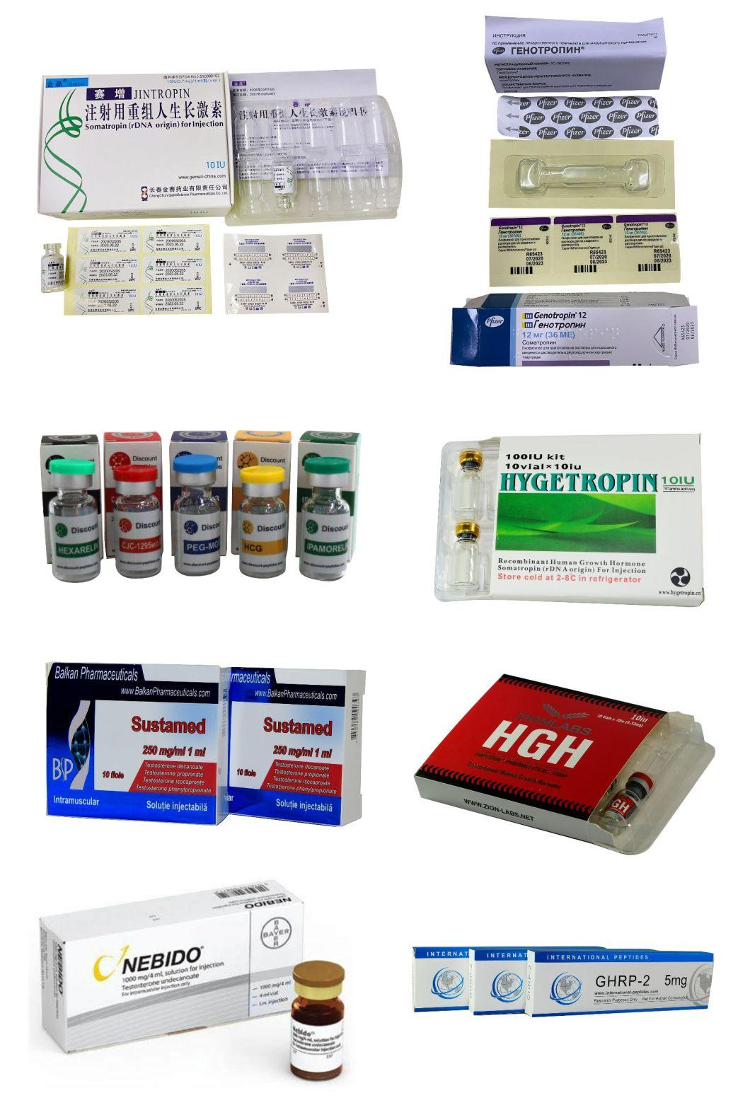 Free Design Clear Transparent Plastic PVC Paper Packaging Box for HGH Steroid