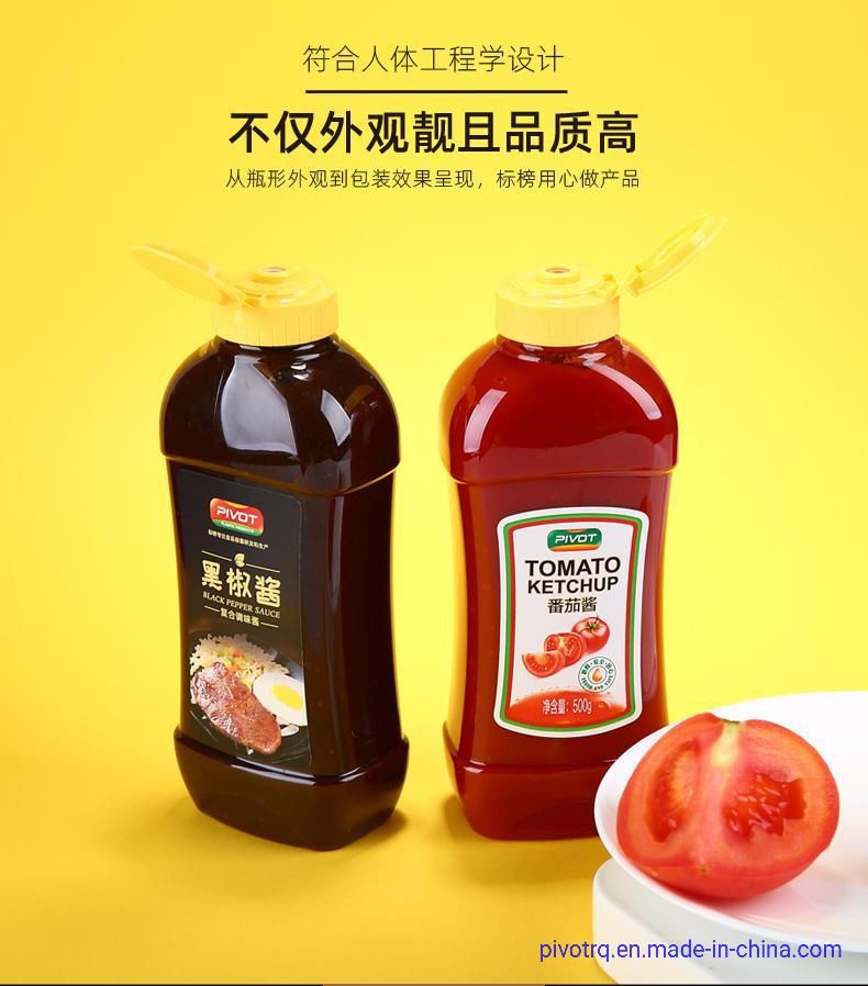 500ml Pet Plastic Squeeze Bottles for Packing Salad Sauce, Steak Sauce