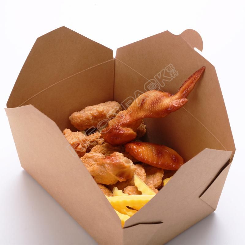 Disposable Takeaway Food Kraft Paper Container Fast Food Package Box