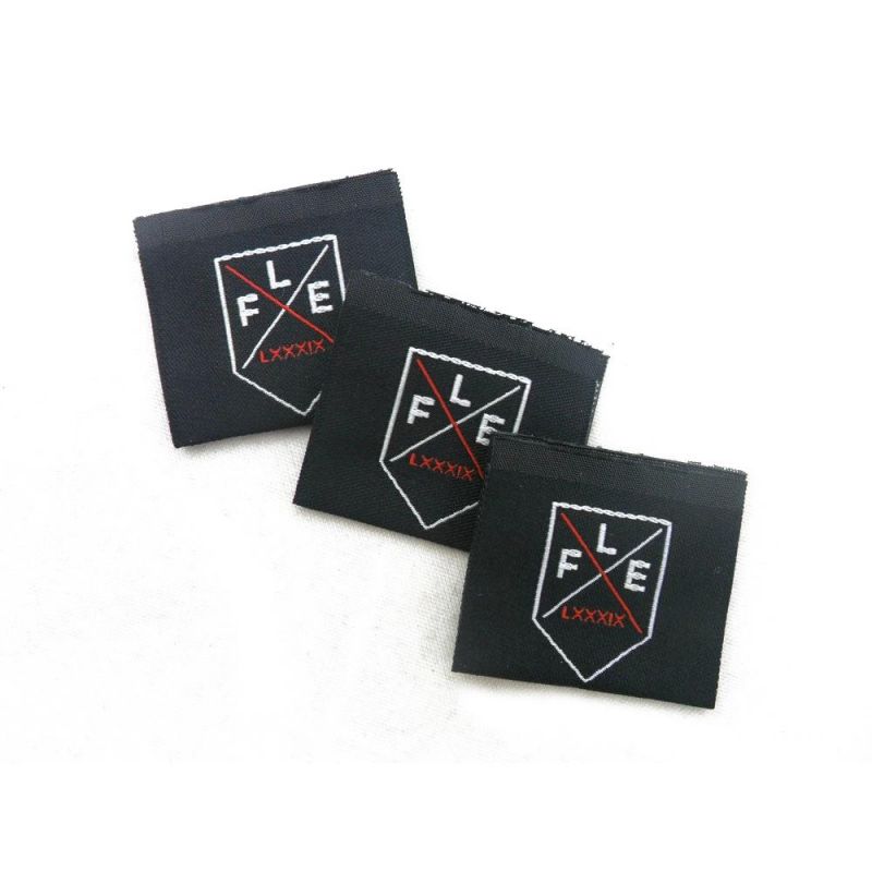 Clothing Emblems Custom Woven Clothing Tag Label Polyester Custom Garment Clothes Labels Tags Fold Woven Size Garment Label Shirt Tags for Clothing