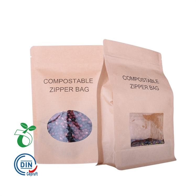 Natural Compostable Rough Matte Packaged Bag for Nuts Spices Food
