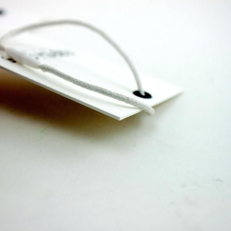 Clothing Cotton String Debossed Logo White Paper Custom Hang Tag