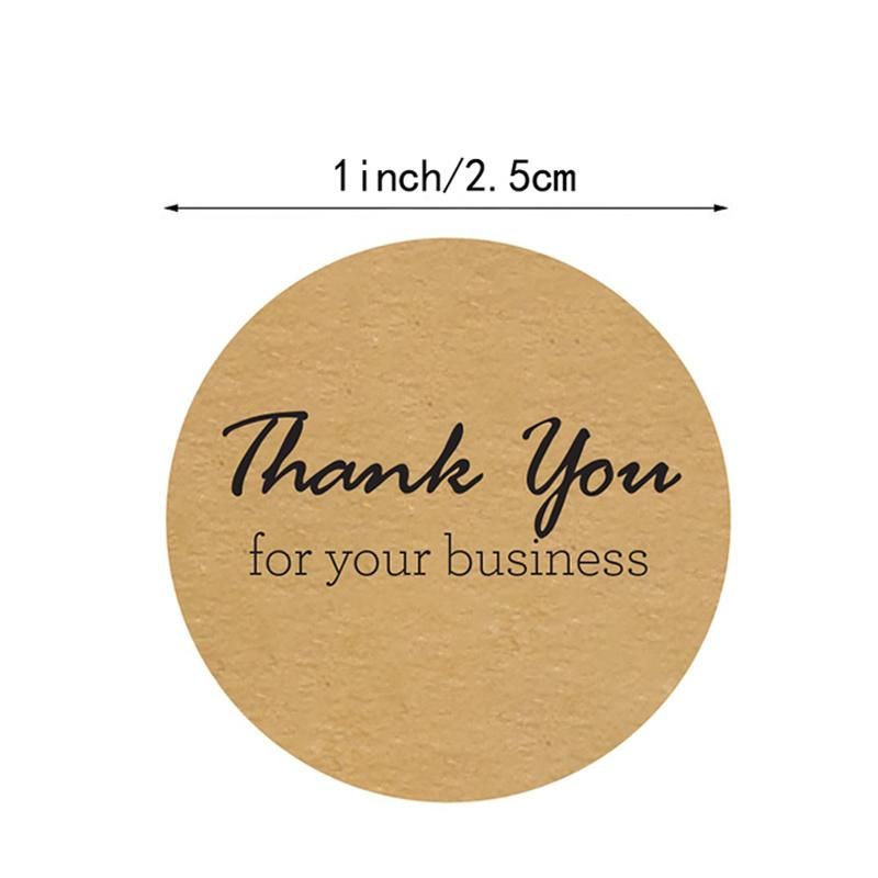 Elegant Kraft Paper Thank You for Your Business Stickers