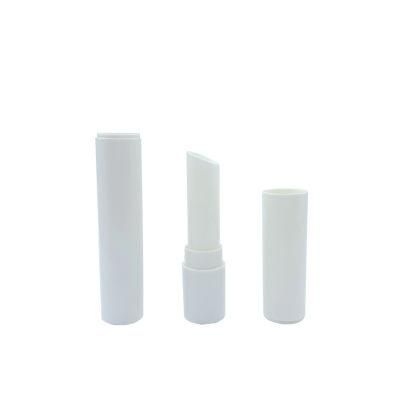 Round Beveled Lipstick Tube White Lipbalm Tube