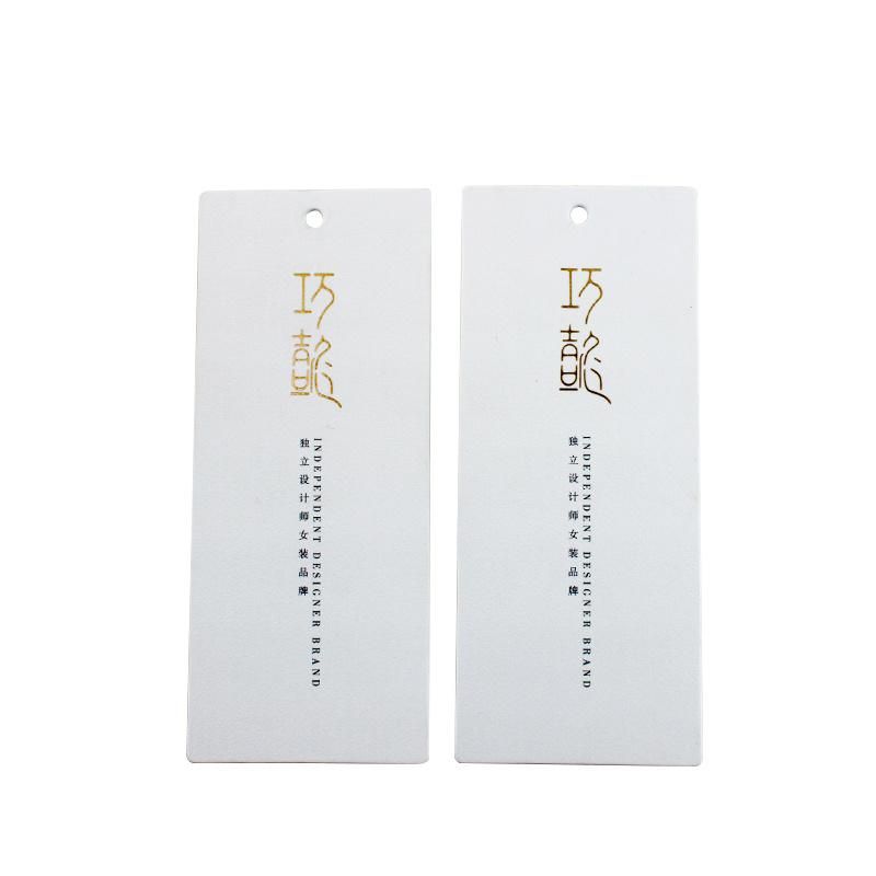 High Quality Golden Hot Stamping Printed Offset Paper 4*9cm Hang Tag