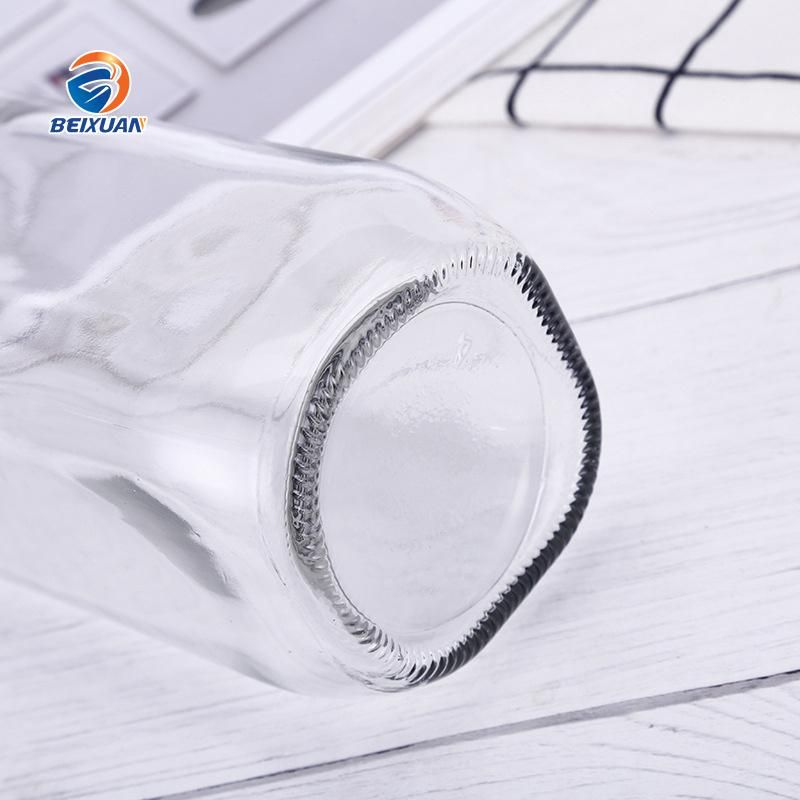 Recyclable 500ml Square Milk Glass Bottle with Plastic Cap