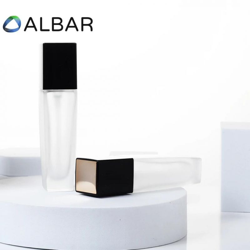 Foundation Liquid Serum Essential Oil Glass Bottles for Skin Care with Black Gold Caps