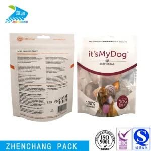 Recyclable Matte White Transparent Window Packaging Bag Pet Dog Food Stand up Pouch with Zipper