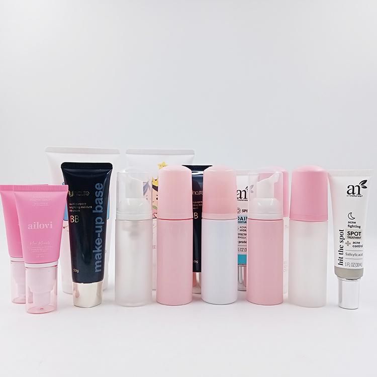 Costom Lotion Skincare Packaging 250ml Pet Plastic Pink Transparent Matte Square Lotion Bottle with Disc Cap for Shampoo