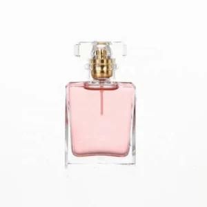 Flat 30ml 50ml 100ml Glass Perfume Bottle with Sprayer Pump Crimp Neck