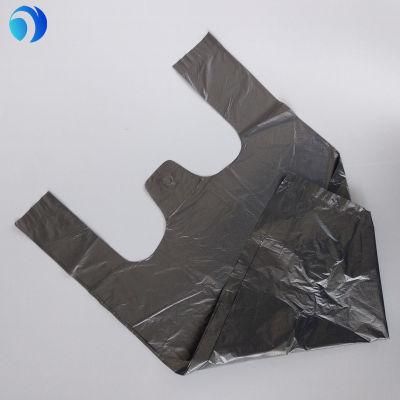 Customized Black Recyclable Plastic T-Shirt Vest Bag