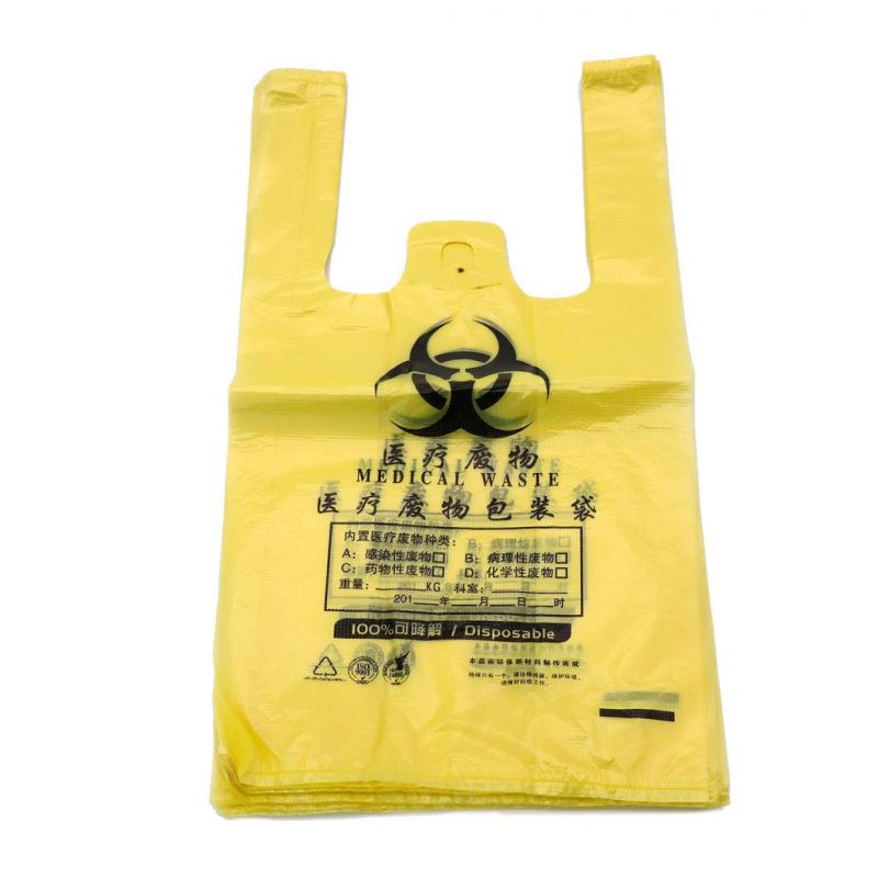 Customized Black Recyclable Plastic T-Shirt Vest Bag