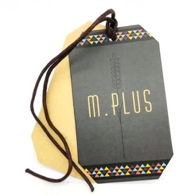 Specially Paper Plastic Tags Printing Embossed Foiled UV Tech Customized Price Hangtag Paper Tag for Jeans Clothing and Garments