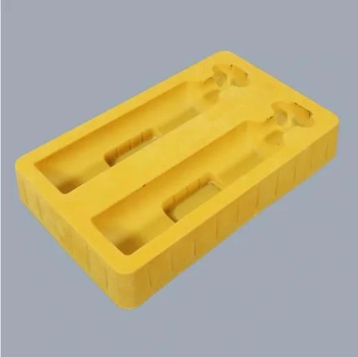 Disposable Colorful Velvet Flocked Rectangular Plastic Packaging Tray