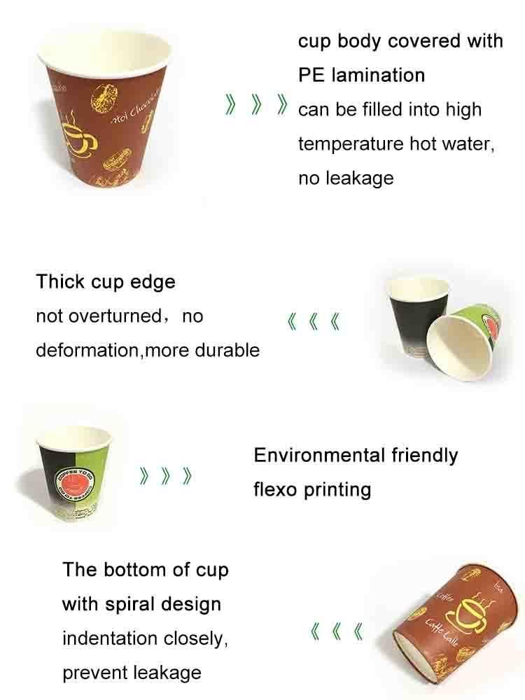 Eco-Friendly Customized Disposable Paper Coffee Cup with Lid