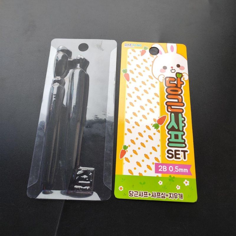 Plastic three folding edge Blister with Paper Card Packaging Sets