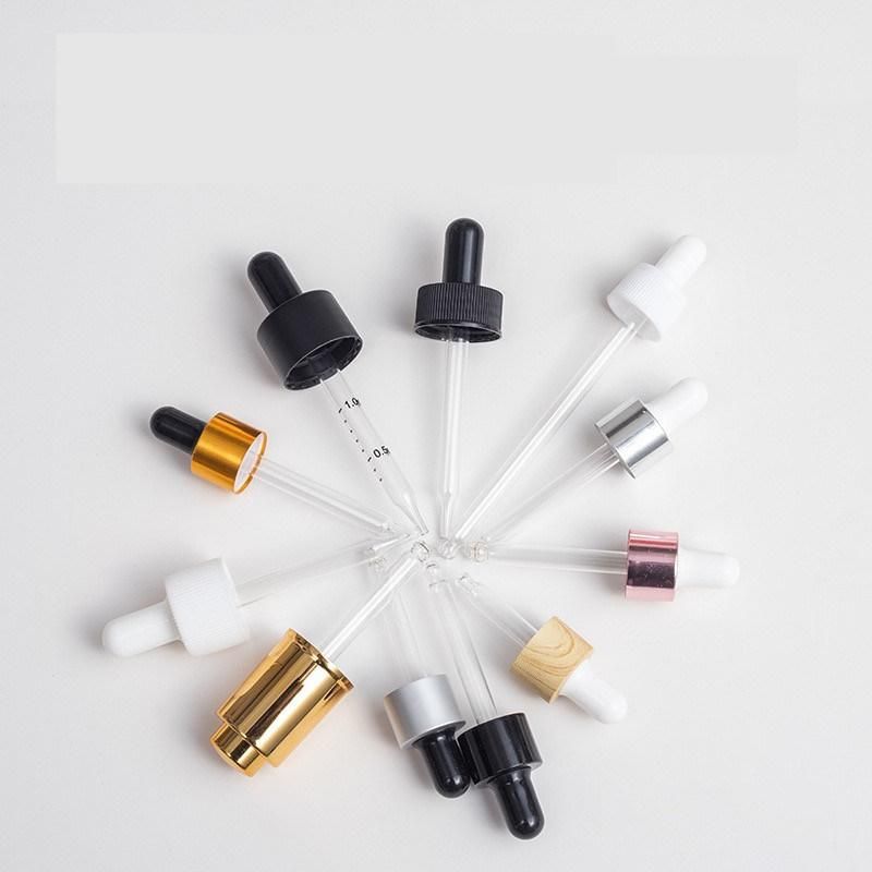 Brown Glass Bottle Gold Aluminium Dropper Cap Amber Essential Oil Bottle
