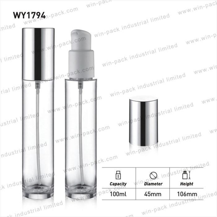 Liquid Plastic Bottle Cosmetic Pump Sprayer Bottle with Silver Lid 100ml