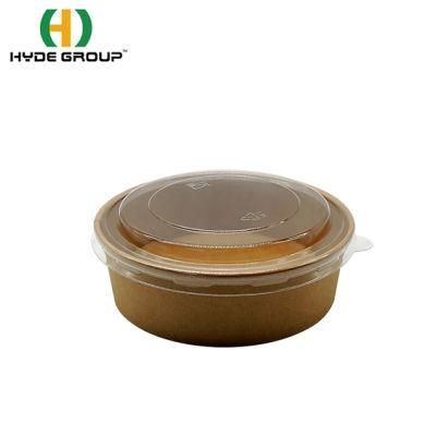 Customized Kraft Salad Paper Bowls with PP/Pet Lids Food Round Container for Packaging