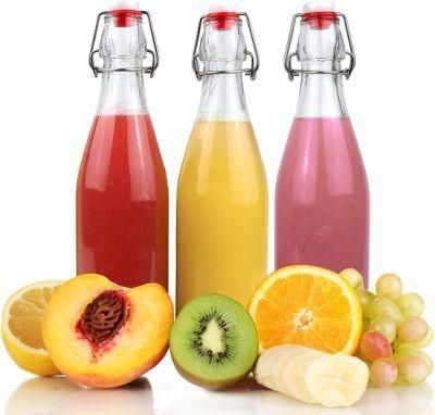 16 Oz Clear Glass Beer Drinking Bottles for Home Brewing with Easy Wire Swing Top Cap