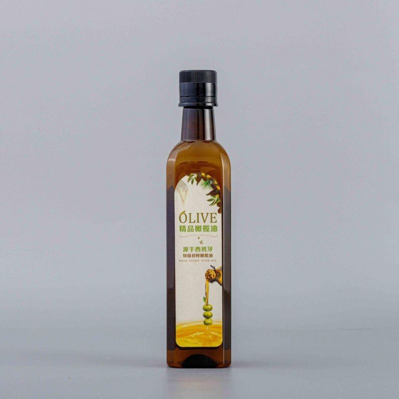 Wholesale High Quality Square Small Oil Vinegar Bottle Empty Clear 250ml 500ml 750ml 1000ml Plastic Cooking Olive Oil Bottle