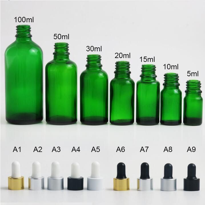 Frosted Black Essential Oil Dropper Cosmetic Packaging Bottles with Different Kind of Lids for Fragrance Oil Medical Beauty Products Use