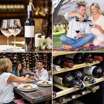 Manufacturer Sliver High-Quality Rosegold Reusable Stainless Steel Wine Bottle Stoppers Silicone Wine Vacuum Saver &amp; Sealer