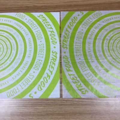 Custom Oil Proof Sheet Grease Proof Paper Grease Proof Sheet for Fast Food Burger Sandwich Wrapping with Your Own Design