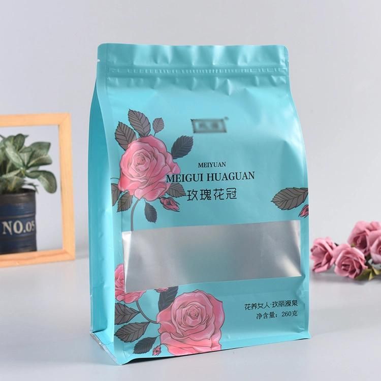 Custom Printing Self-Supporting Packaging Bag Color Aluminum Foil Zipper Food Nut Matte Display Window Packaging Sealed Bag