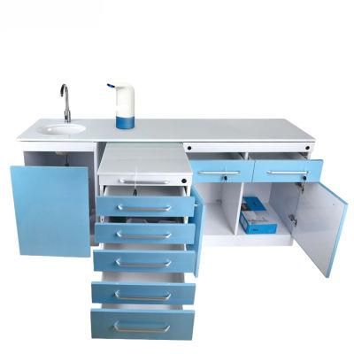 Stainless Steel Body Marble Top with Wash Basins Sink Sensor Faucet Dental Clinic Medical Cabinets
