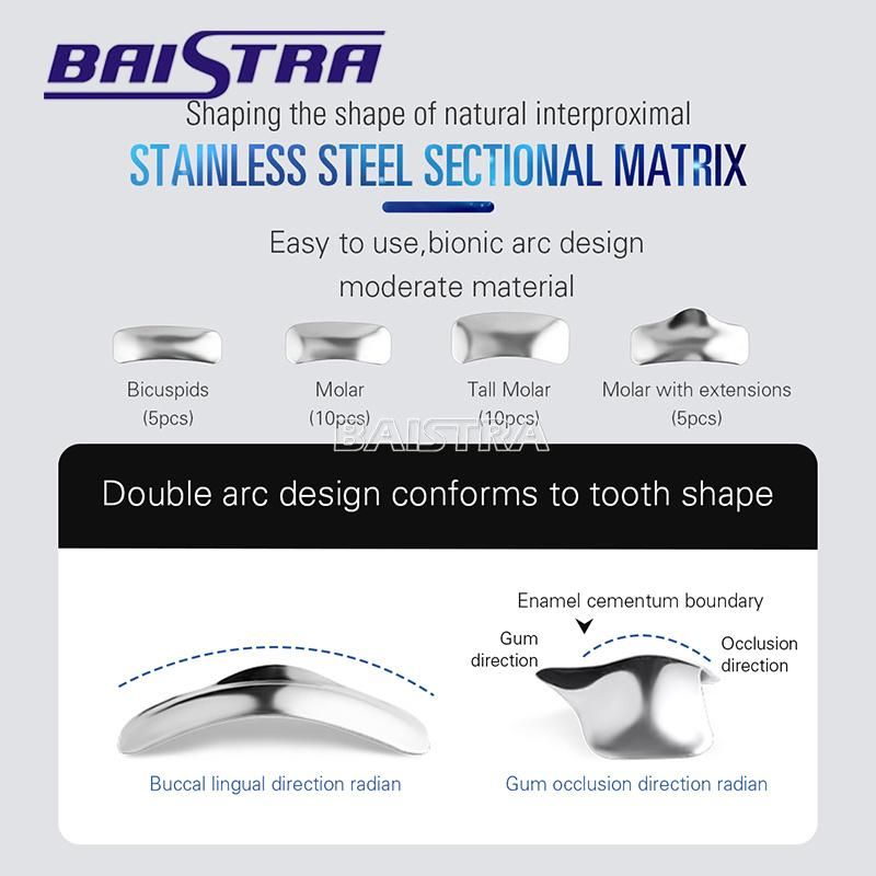 Dental Orthodontic Sectional Contoured Metal Matrices Dental Matrix Bands