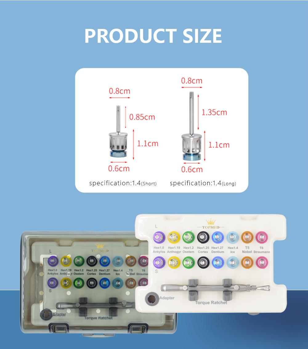 Dental Implant Universal Torque Wrench Ratchet Kit and Screw Drivers Prosthetic Kit