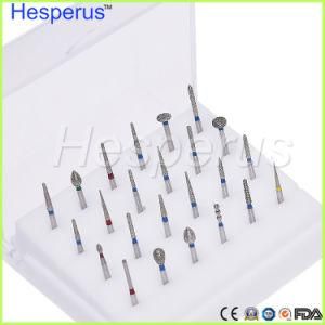 24PCS Fg1.6 Dental Diamond Burs Set for Porcelain Shouldered Abutment Polishing Lab
