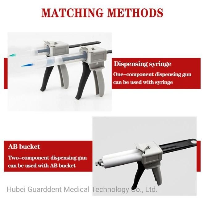 Dental Composite Dispenser Gun 50ml 1: 1 and 2: 1 Cartidges High Quality ABS