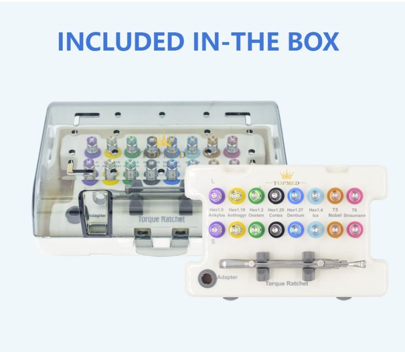 Dental Implant Universal Torque Wrench Ratchet Kit and Screw Drivers Prosthetic Kit