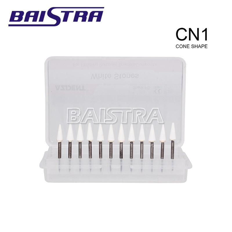 Dental Cone Shape White Stone Polishing Fg Burs 12/Pk Abrasion