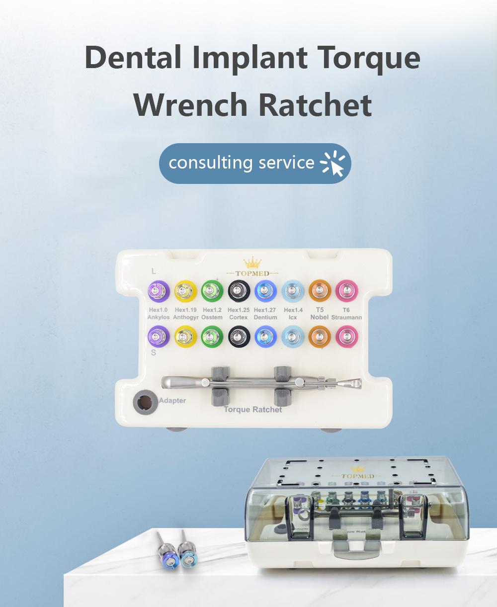 Dental Implant Universal Torque Wrench Ratchet Kit and Screw Drivers Prosthetic Kit