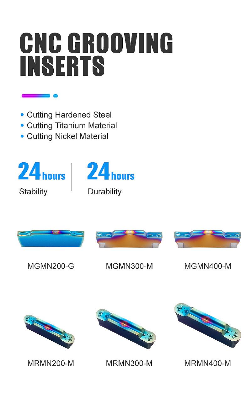 CNC Machine Tool Tungsteng Carbide Grooving Knife Coated Royal Blue Mrmn300-M for Machining Titanium Alloy