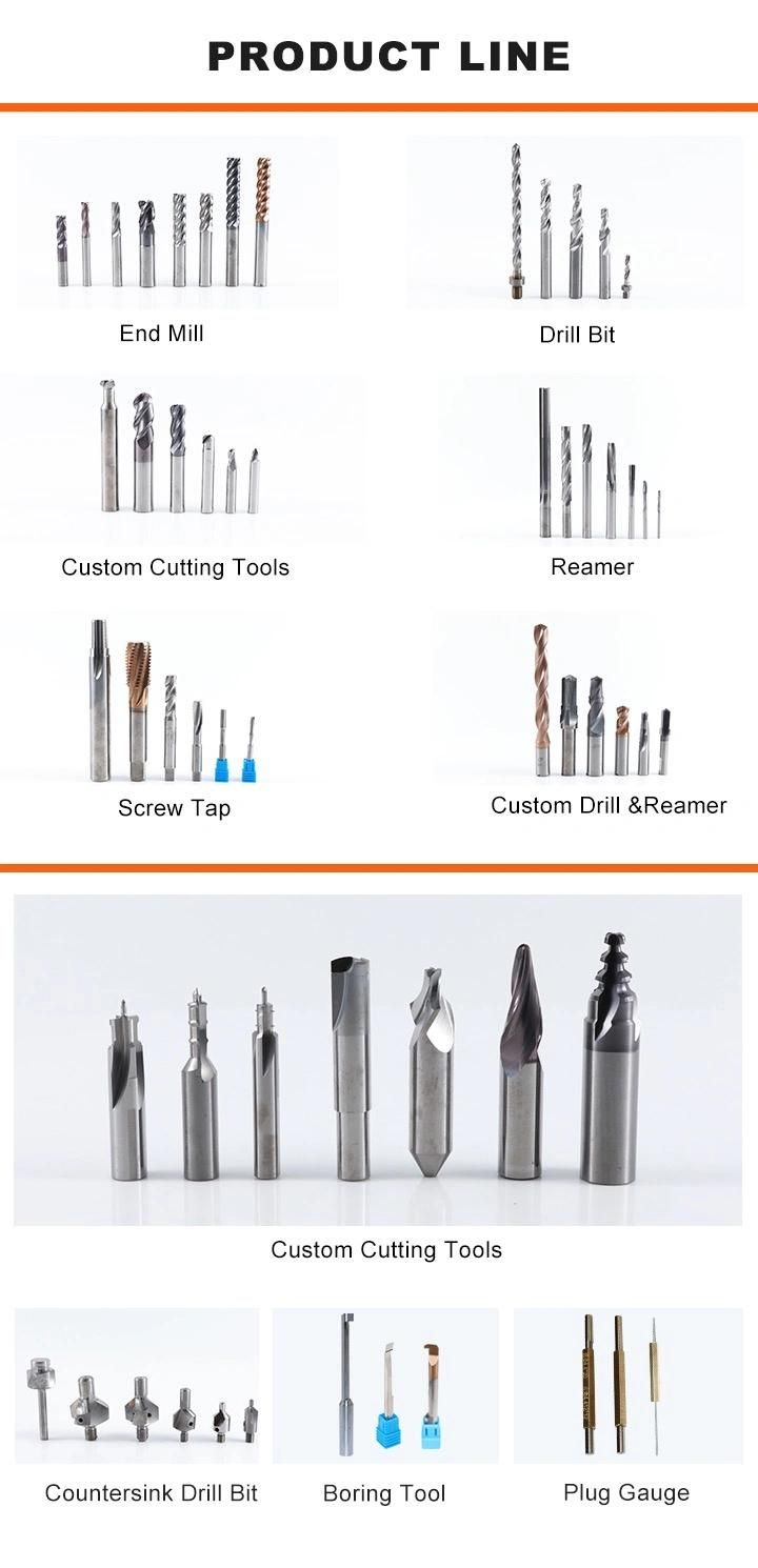 China Factory Tungsten Carbide 4 Flutes Milling Cutter with Tin Coating
