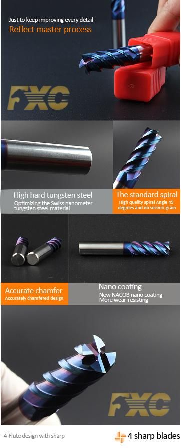 Hot Sale HRC60 Carbide Corner Radius End Mill Chamfer Cutters