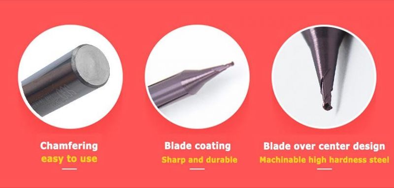 Black Nano Coating Cemented Carbide Micro Ball End Mill for Hardened Steels