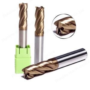 4 Flute Super Micro Grain Solid Carbide Flattened End Mills with Long Cutting Edge HRC60