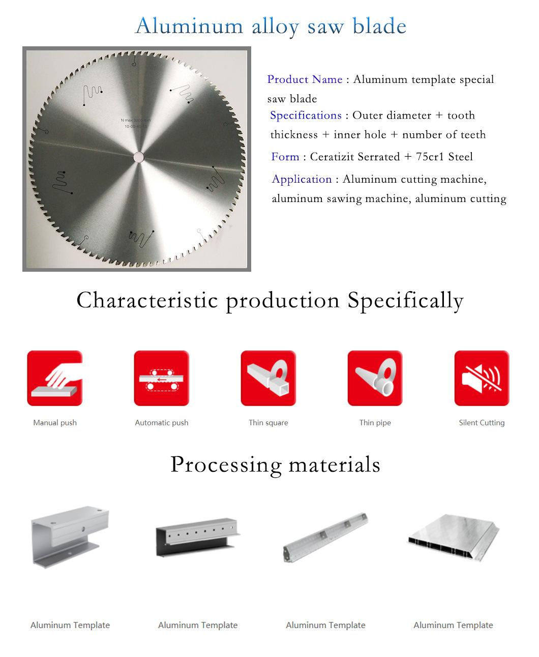 High Quality China Factory Saw Blade for Aluminum Template Cutting