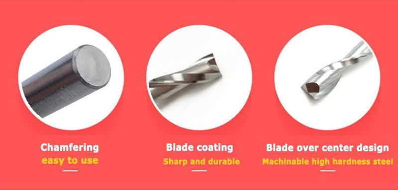 CNC Milling Cutter Carbide 2 Flute Spiral Upcut End Mill Wood Cutting Bit