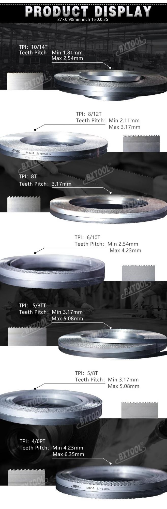 Benxi Tool High Quality M42 HSS High Cobalt HSS Bimetal Band Saw Blades Cutting Metal