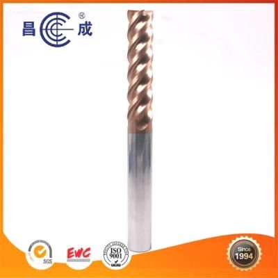 Coated Tialn Carbide Round Corner HRC 55 End Mill for Milling Graphite