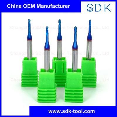 Solid Carbide Long Neck Ball Nose End Mill HRC65 for Hardened Steel